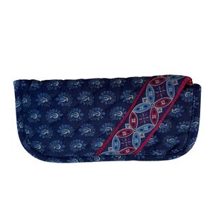 Vera Bradley Blue Quilted Cotton Eyeglass Case Navy Paisley Soft Sleeve